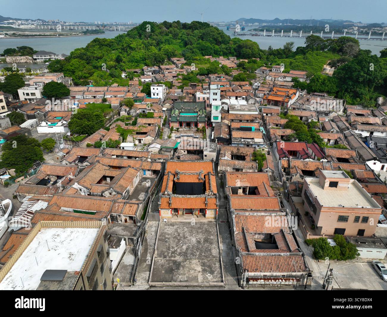 Luftaufnahmen des Luofenggangma Wetland Park im antiken Dorf Fenggang, Shantou City, Provinz Guangdong Stockfoto