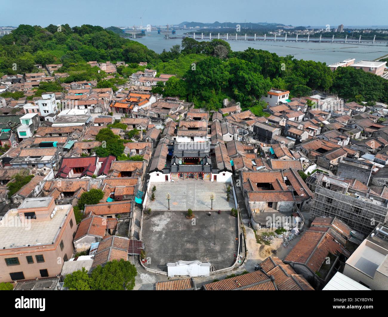 Luftaufnahmen des Luofenggangma Wetland Park im antiken Dorf Fenggang, Shantou City, Provinz Guangdong Stockfoto