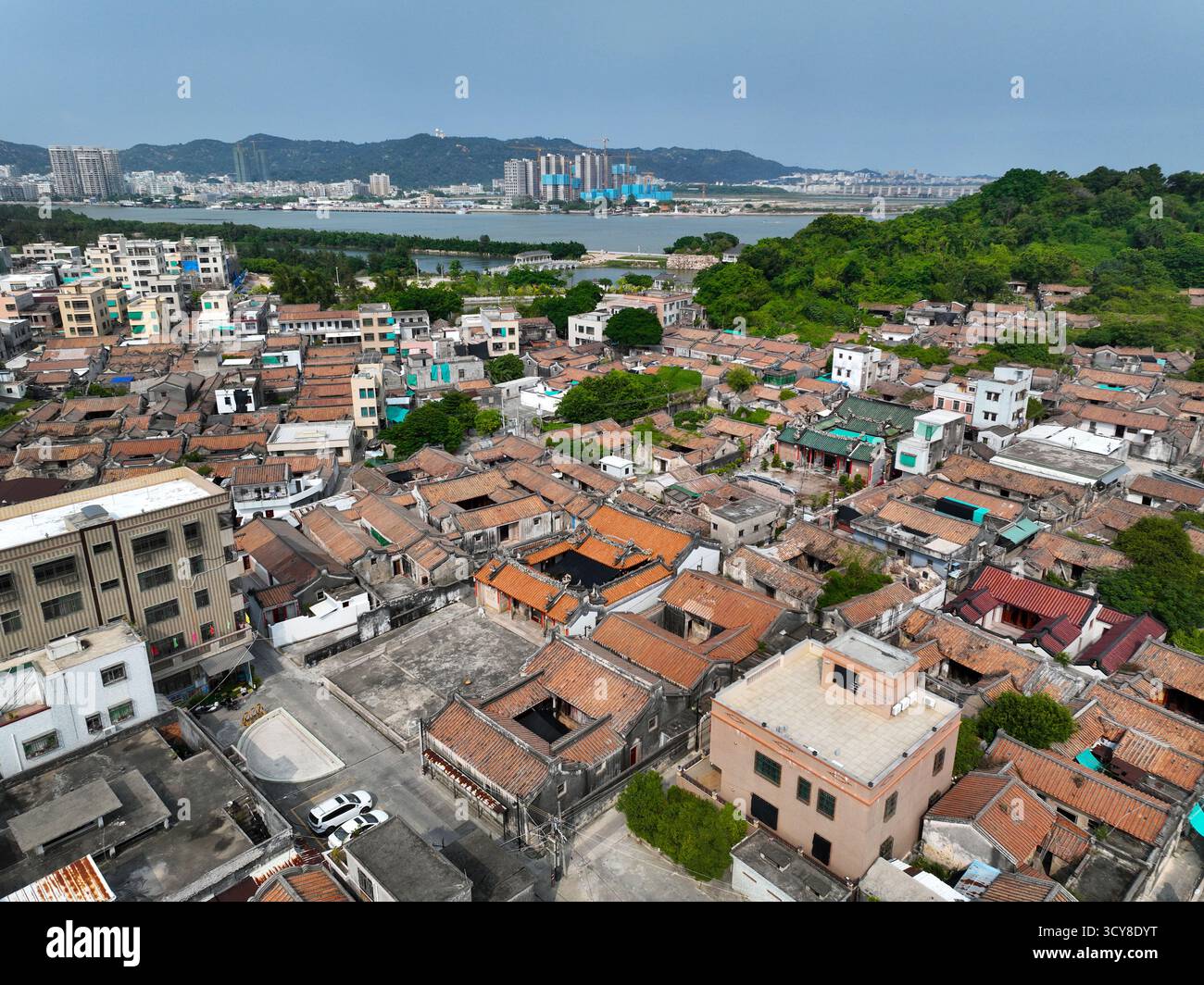 Luftaufnahmen des Luofenggangma Wetland Park im antiken Dorf Fenggang, Shantou City, Provinz Guangdong Stockfoto