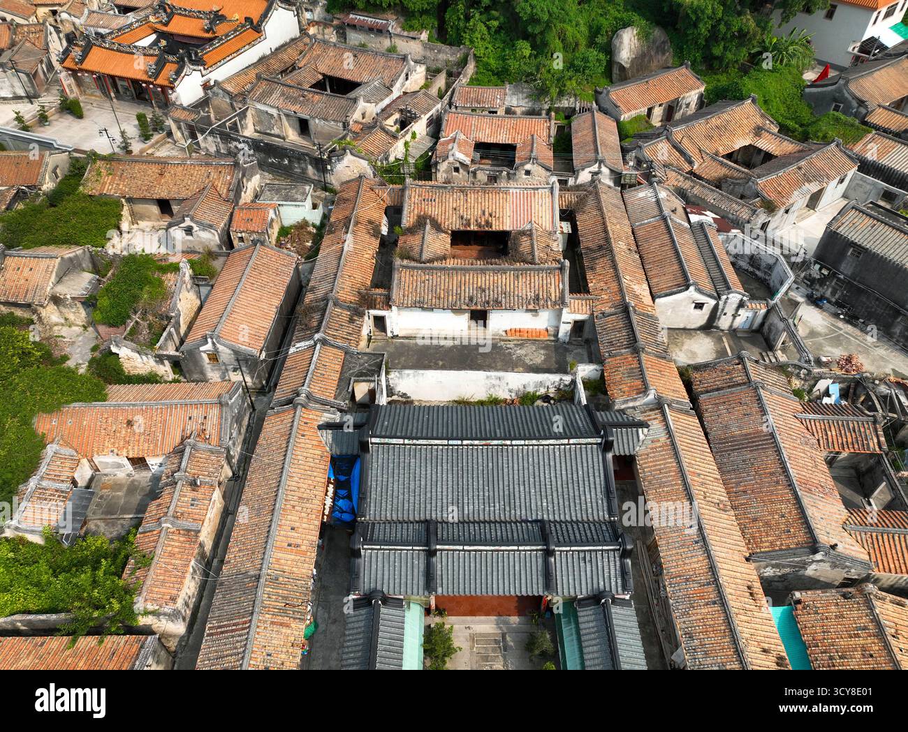 Luftaufnahmen des Luofenggangma Wetland Park im antiken Dorf Fenggang, Shantou City, Provinz Guangdong Stockfoto