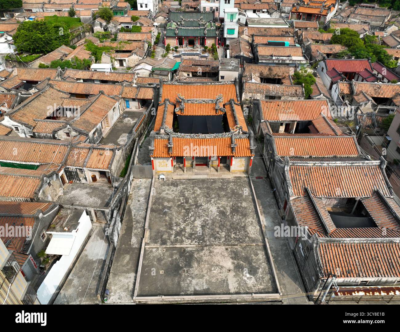 Luftaufnahmen des Luofenggangma Wetland Park im antiken Dorf Fenggang, Shantou City, Provinz Guangdong Stockfoto