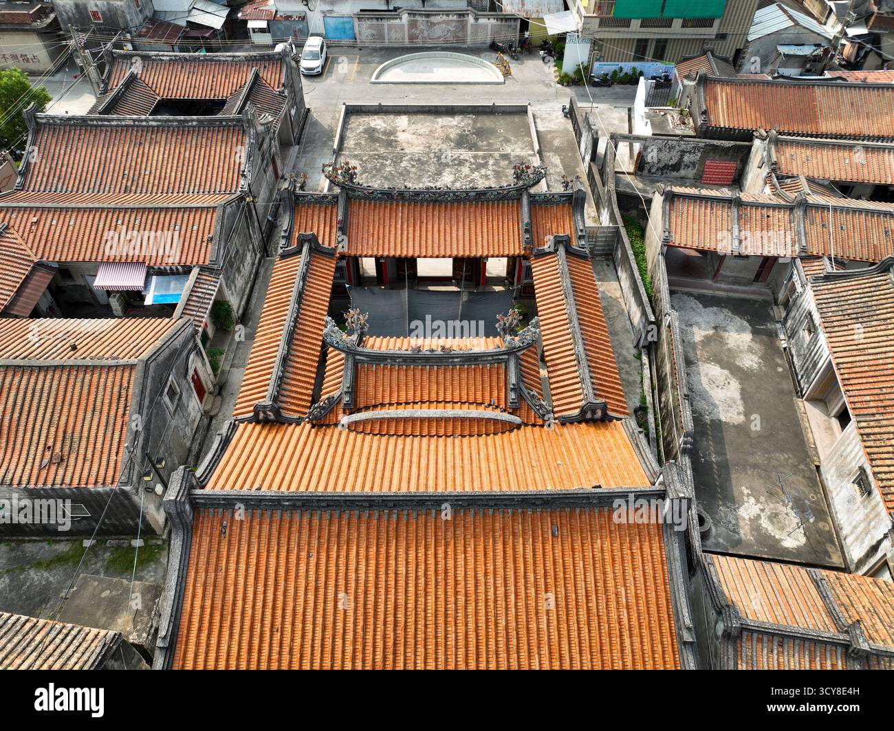 Luftaufnahmen des Luofenggangma Wetland Park im antiken Dorf Fenggang, Shantou City, Provinz Guangdong Stockfoto