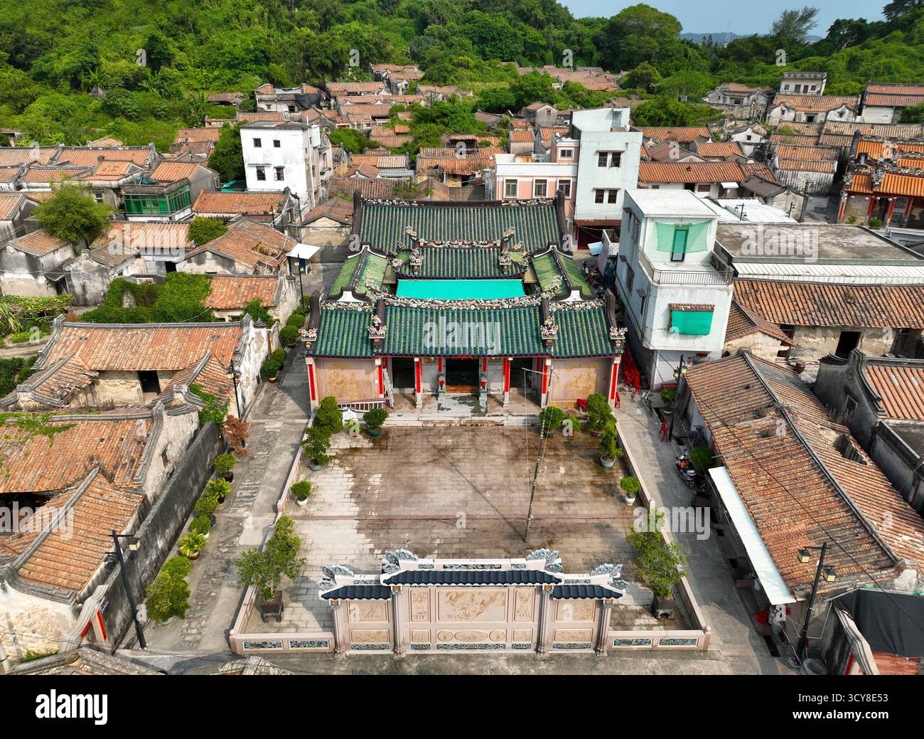 Luftaufnahmen des Luofenggangma Wetland Park im antiken Dorf Fenggang, Shantou City, Provinz Guangdong Stockfoto
