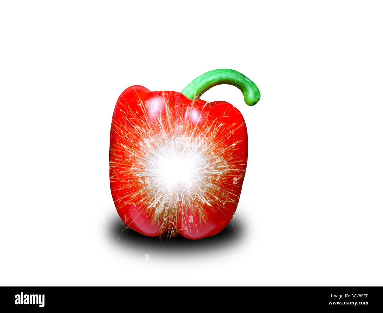 Konzeptuelles Verbundbild der Nahrungsmittelenergie. Stockfoto