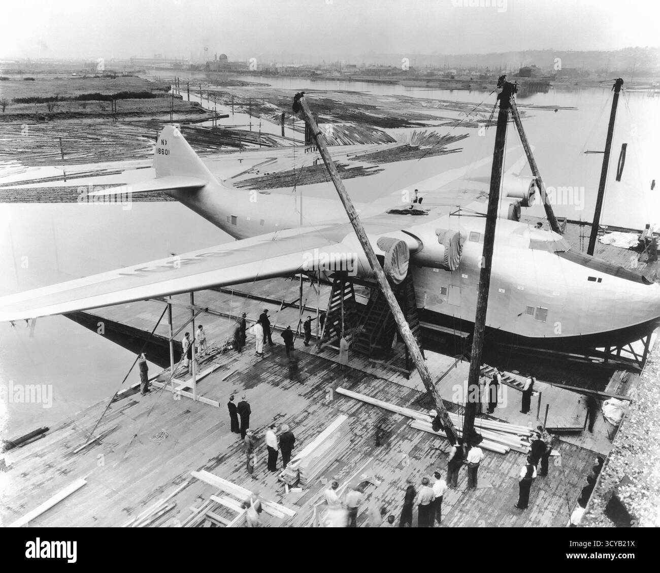 Riesige Boeing 314 Clipper 74 Passagierflugzeug Stockfoto