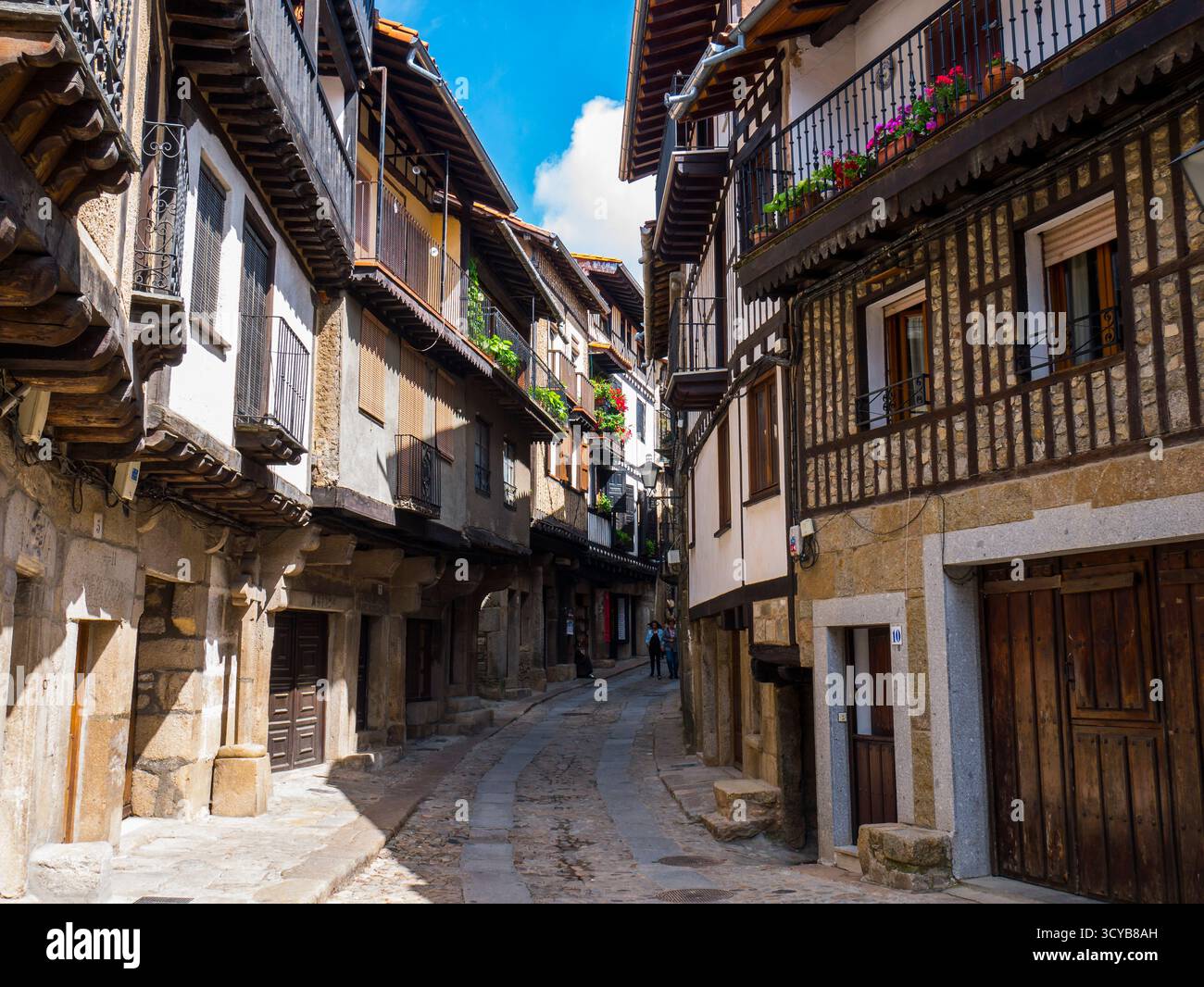 Calle típica de La Alberca. Sierra de Francia. Salamanca. Castilla León. España. Stockfoto