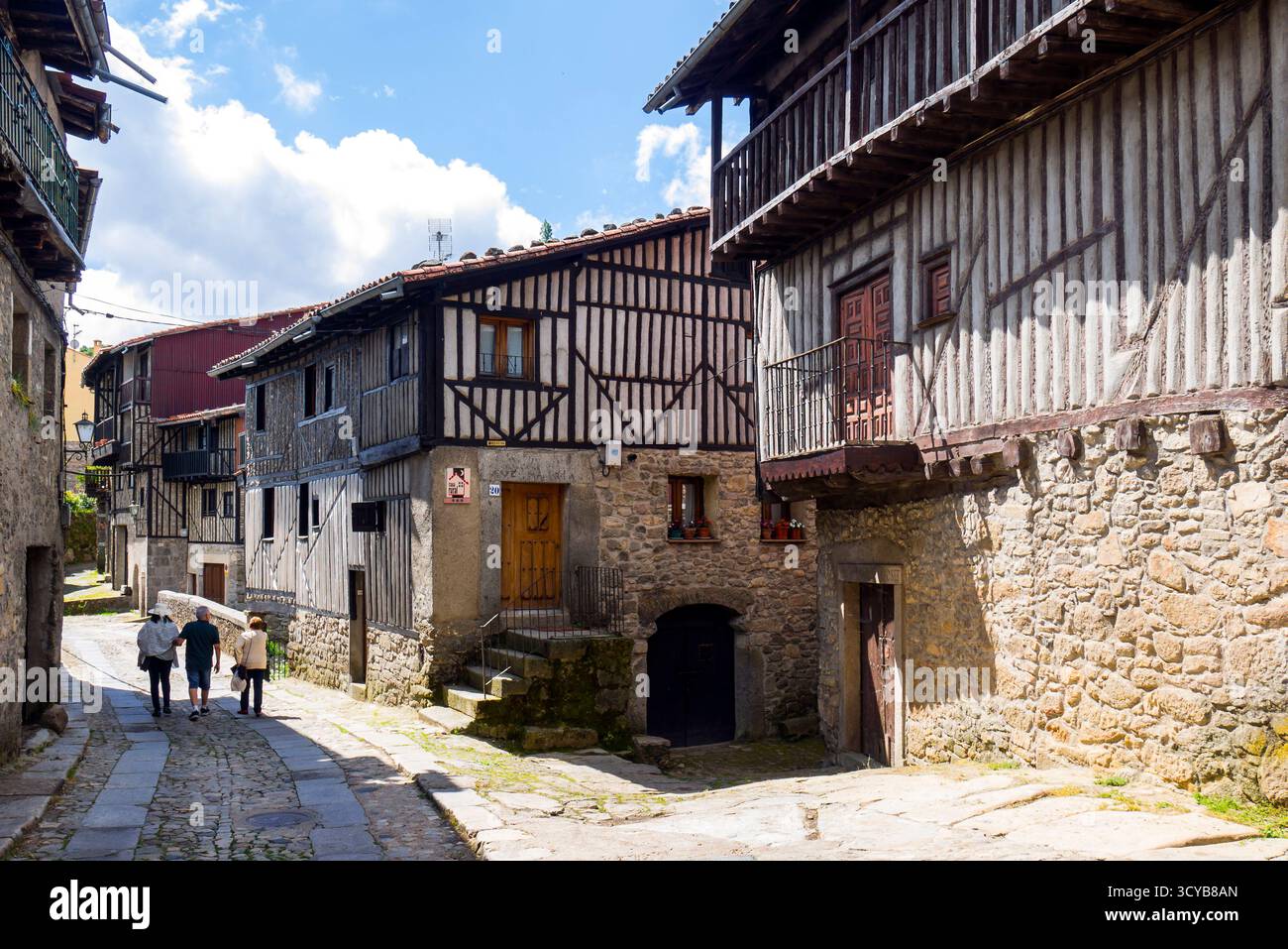 Calle típica de La Alberca. Sierra de Francia. Salamanca. Castilla León. España. Stockfoto