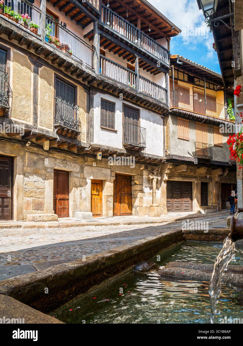 Calle típica de La Alberca. Sierra de Francia. Salamanca. Castilla León. España. Stockfoto