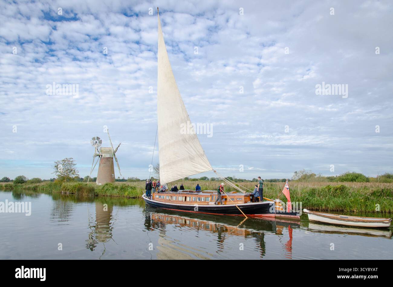 Traditionelle Norfolk Broads Szene Stockfoto