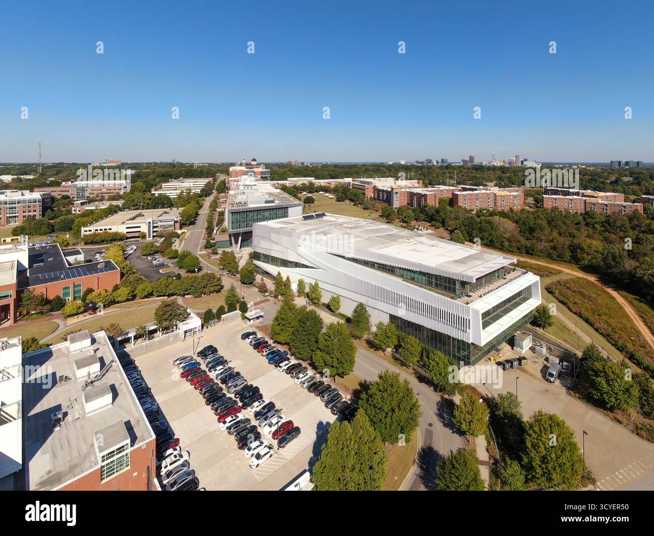 Bilder der Sunny Aerial Drone vom Centennial Campus der North Carolina State University in Raleigh North Carolina Stockfoto