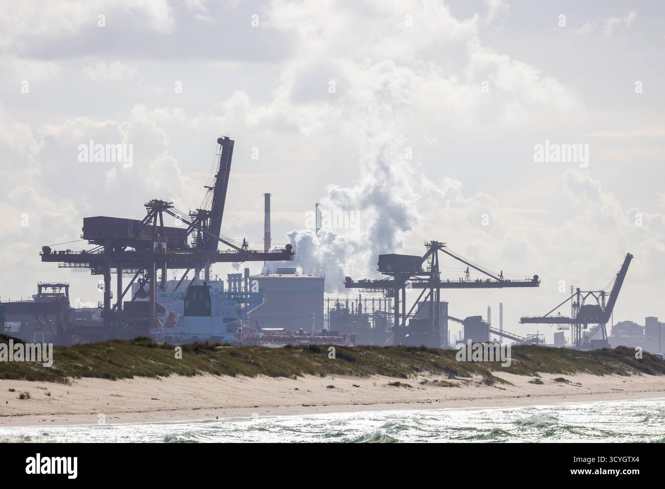 Industriegebiet Dünkirchen, Nordfrankreich Stockfoto
