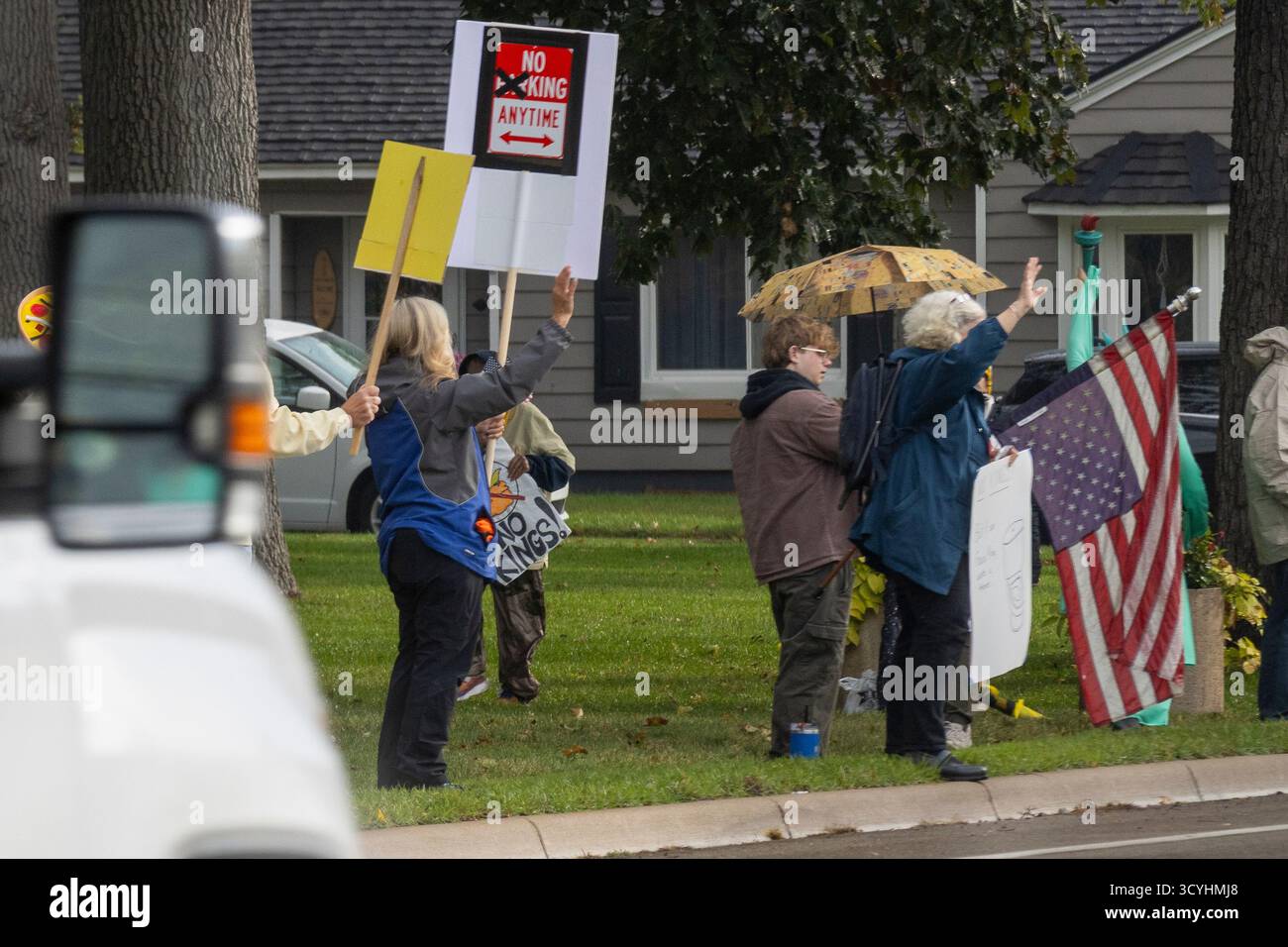 No Kings Rally, Greenville Michigan, USA, 18. Oktober 2025 Stockfoto