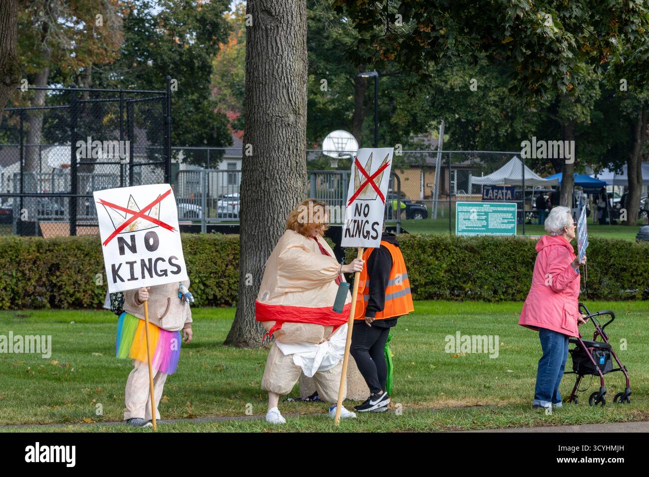 No Kings Rally, Greenville Michigan, USA, 18. Oktober 2025 Stockfoto