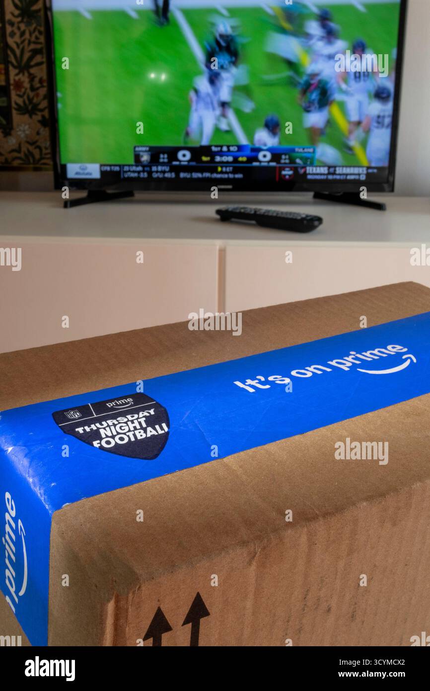 Donnerstagabend Fußball ist auf Amazon Prime Television, 2025, USA, verfügbar Stockfoto