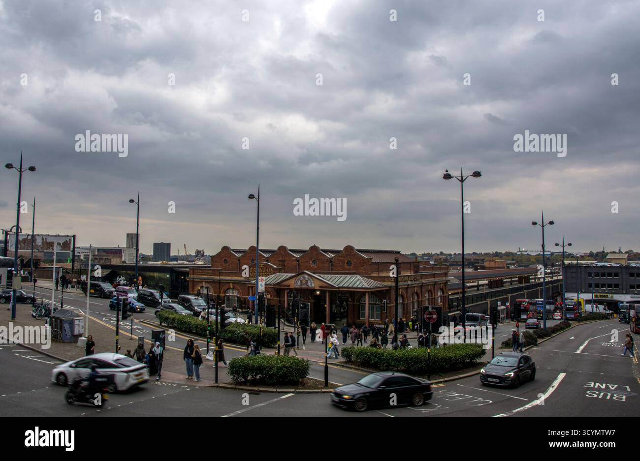 Überblick über den Bahnhof Moor Street Stockfoto