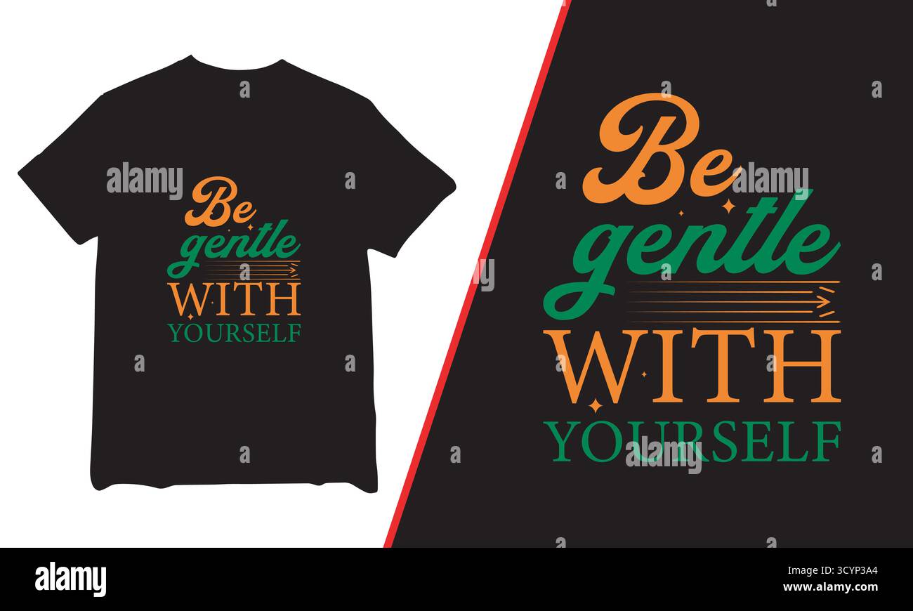 T-Shirt Design, Mental Health T-Shirt Design, Motivational & Typografie T-Shirt Design Stock Vektor