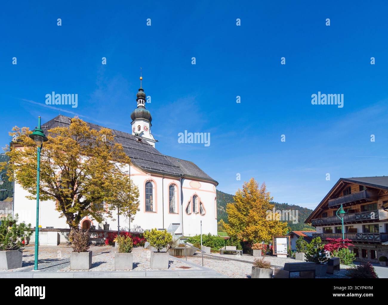 Kirche Lermoos Lermoos Tiroler Zugspitz Arena Tirol, Tirol Österreich Stockfoto
