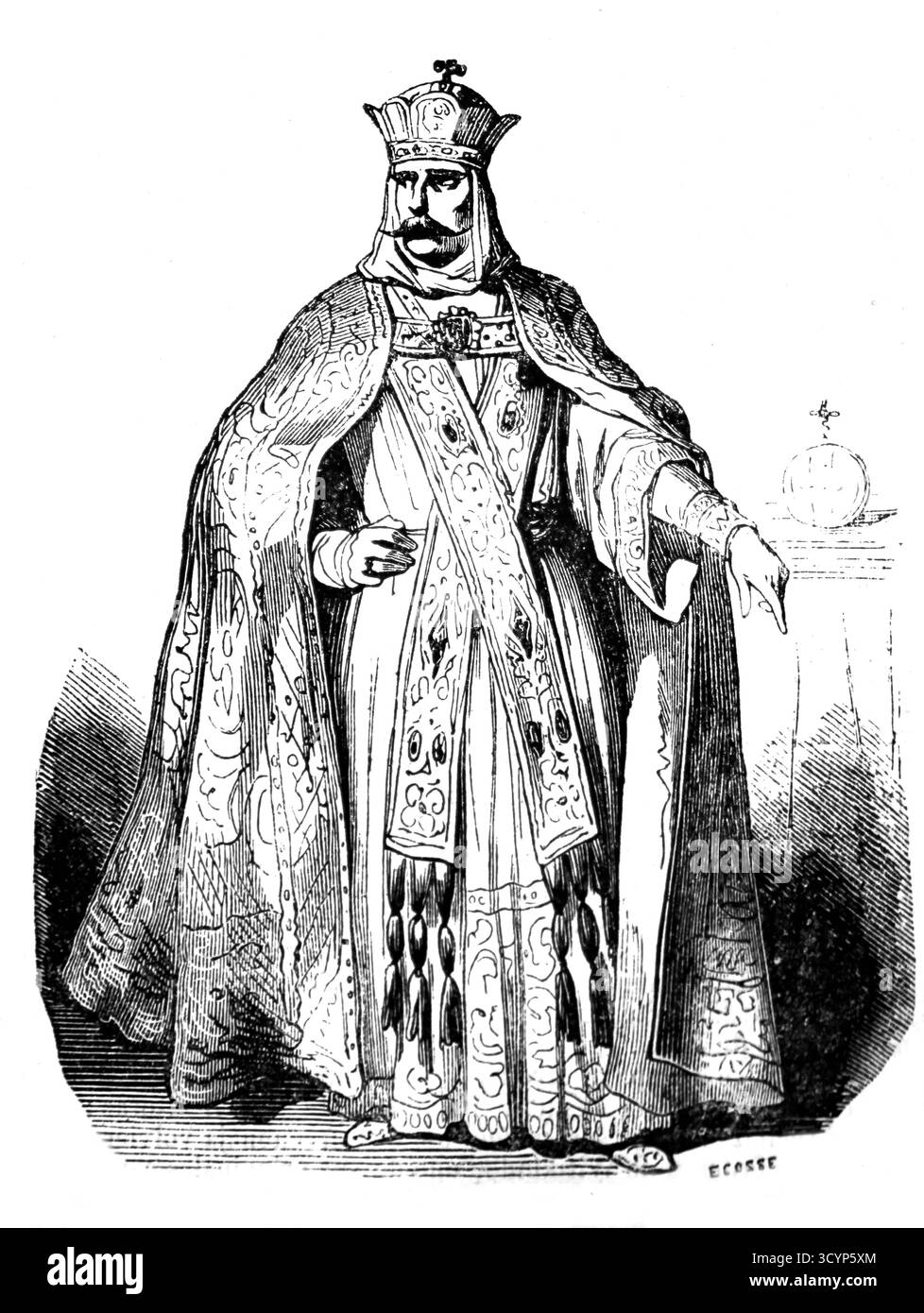 Karl Der Große (748-814). Kaiser Des Heiligen Römischen Reiches. Hochformat. Stich, 19. Jahrhundert. Stockfoto