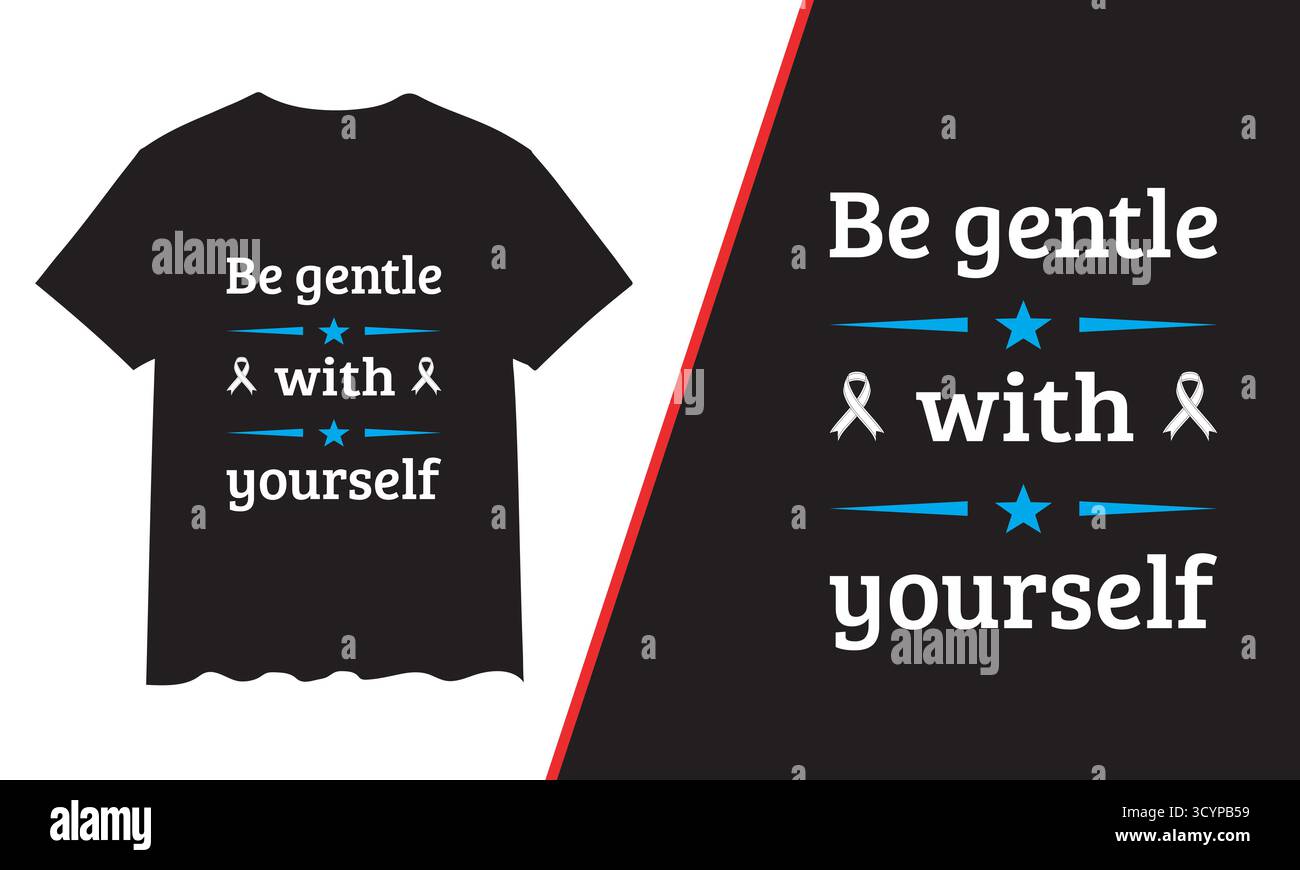 T-Shirt Design, Mental Health T-Shirt Design, Motivational & Typografie T-Shirt Design Stock Vektor