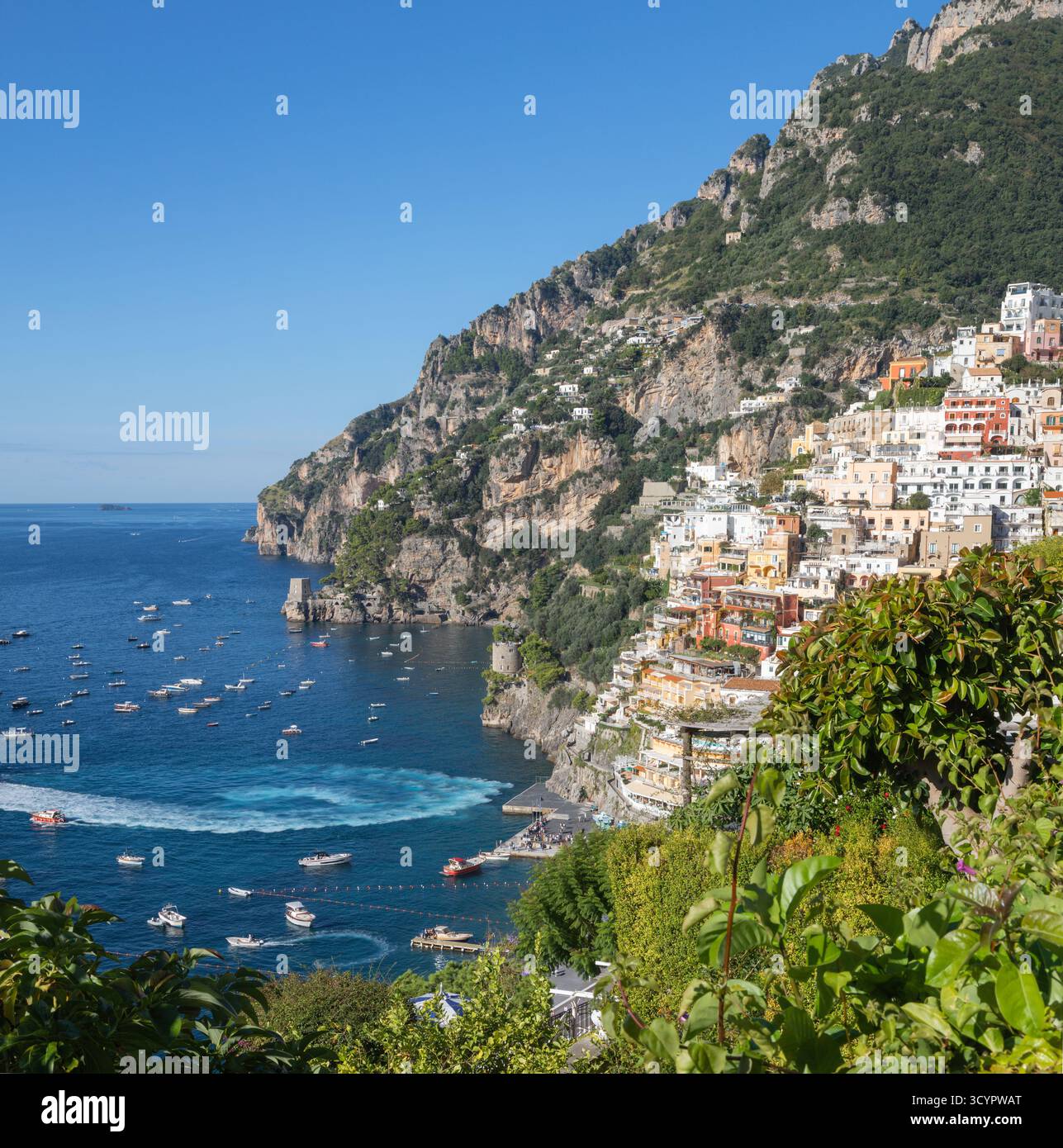 Positano - Sentiero degli Dei - die Wanderung Amalfiküste - Pfad der Götter Stockfoto