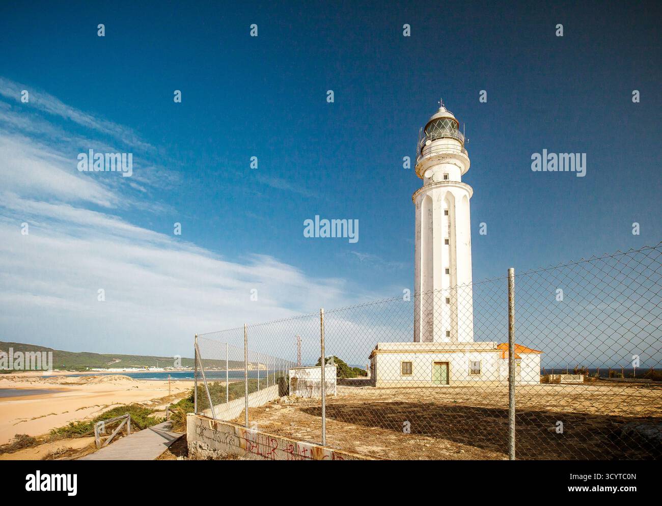 Trafalgar Lighthouse, Los Canos de Meca, Cadiz, Spanien Stockfoto