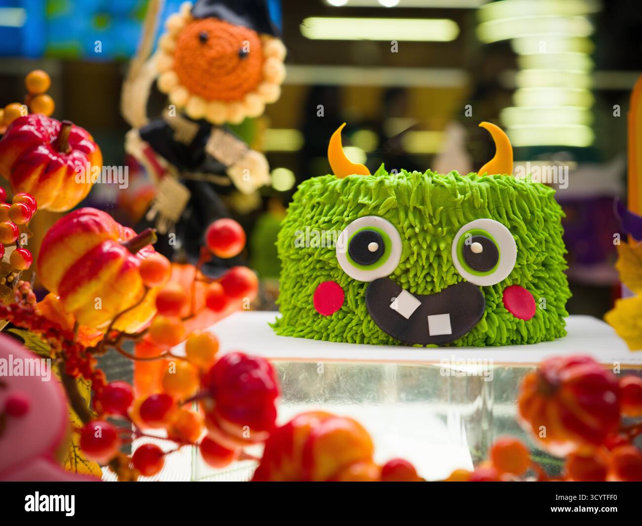 Niedliche Kuchenpräsentation Mit Halloween-Thema Stockfoto