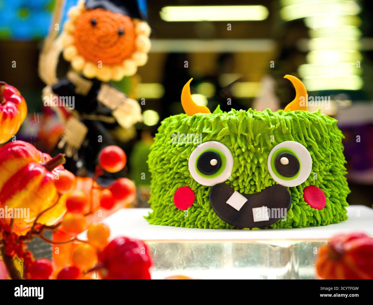 Niedliche Kuchenpräsentation Mit Halloween-Thema Stockfoto