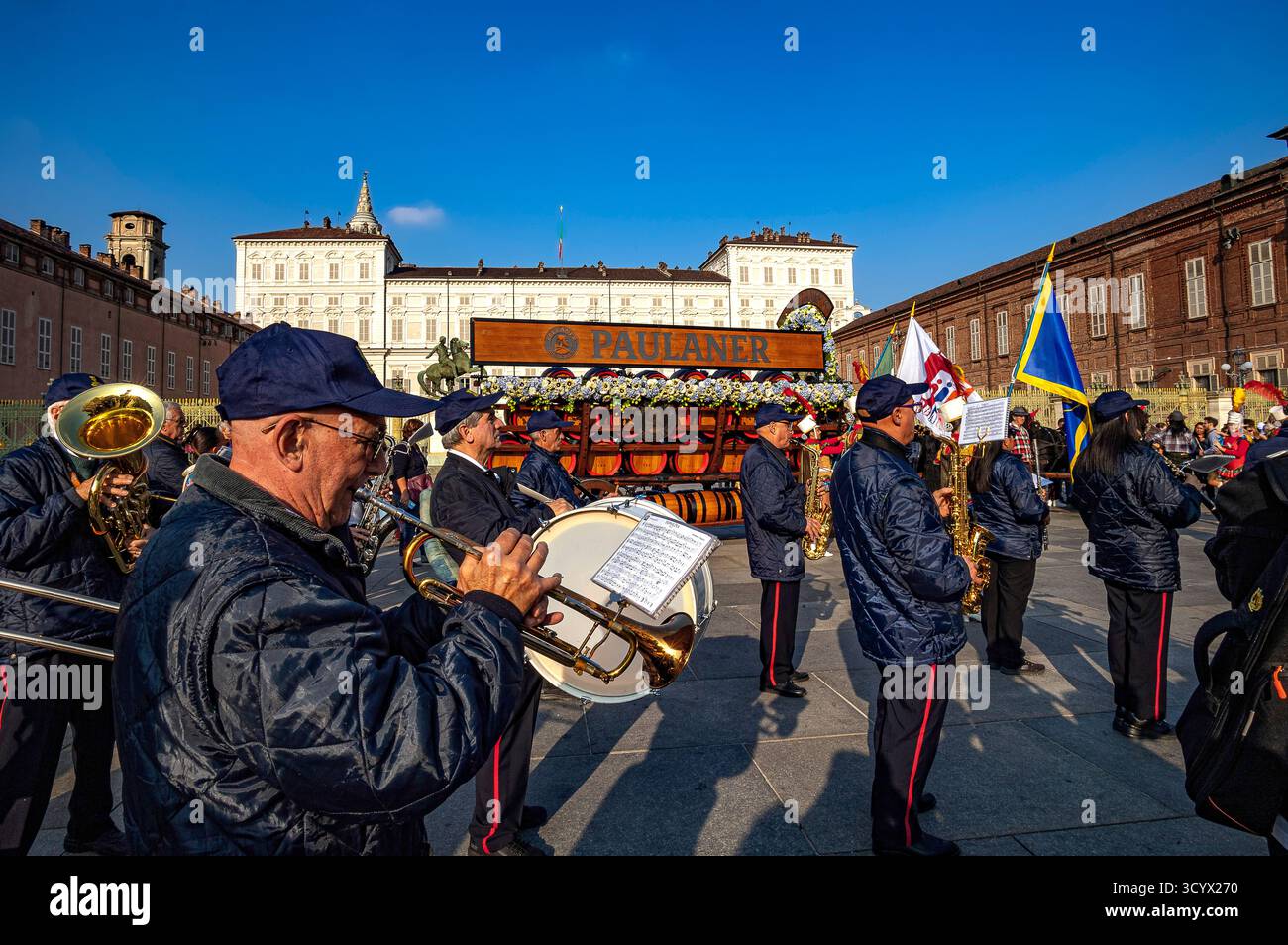 Italien Piemont Turin Piazza Castello Music Band Stockfoto
