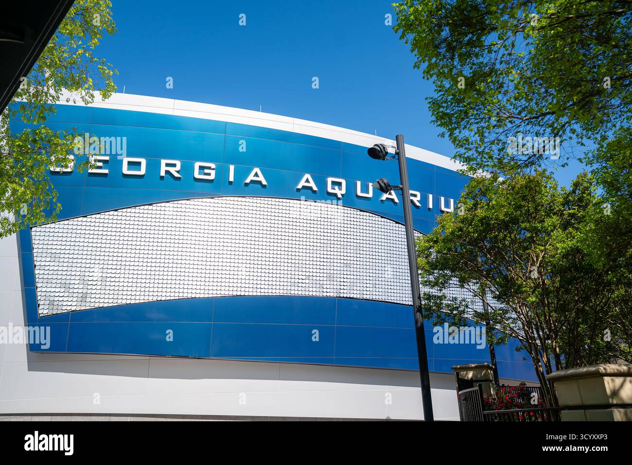 Außenansicht des Georgia Aquarium in der Innenstadt von Atlanta mit moderner Architektur einer der beliebtesten Attraktionen der Stadt Stockfoto