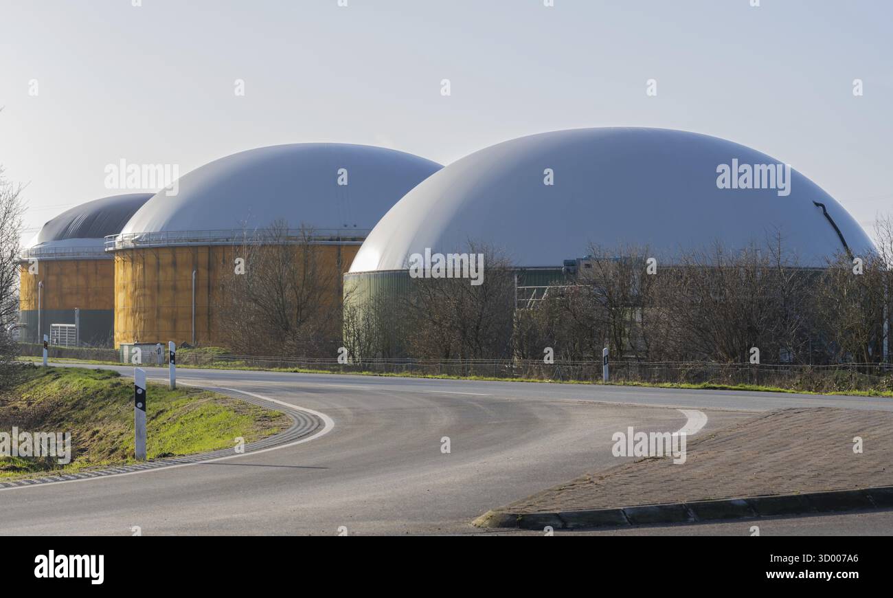 Biogasanlage zur Stromerzeugung und Energieerzeugung Biogasanlage zur Stromerzeugung und Energieerzeugung Stockfoto