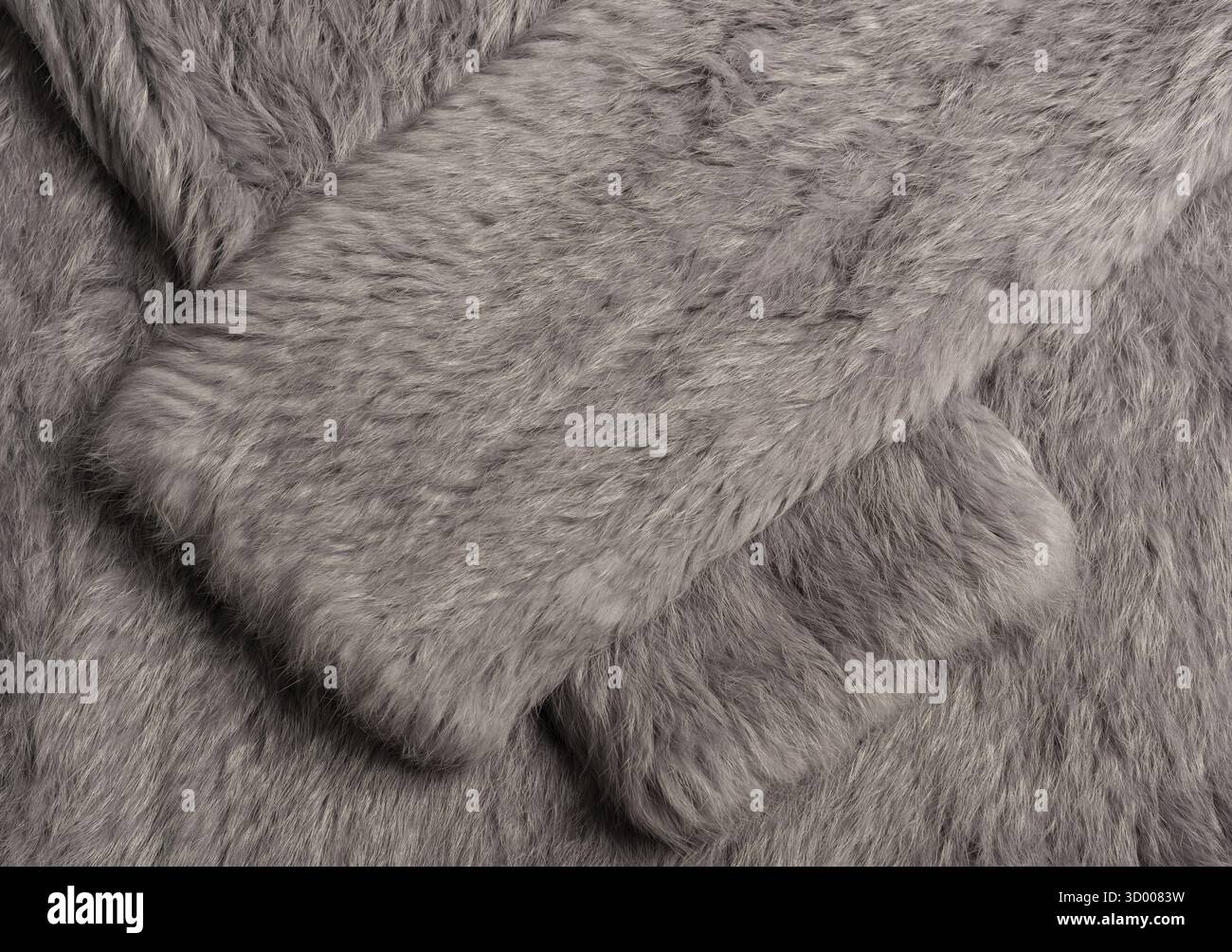 Graue Pelzjacke aus Kaninchenfell graue Pelzjacke aus Kaninchenfell Stockfoto