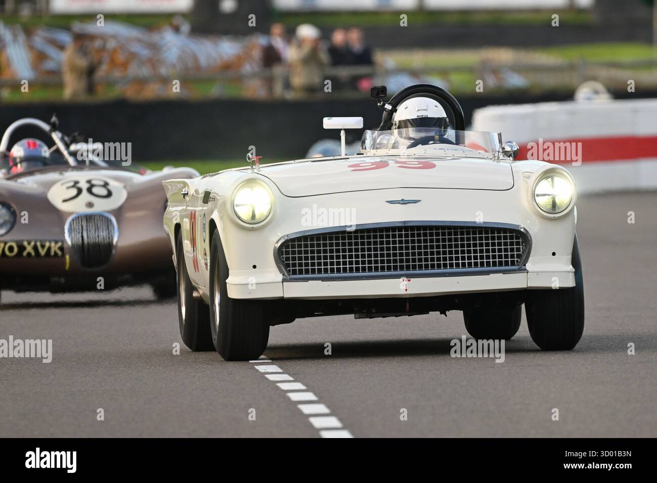 Bill Shepherd, Romain Dumas, Ford Thinderbird, Battlebird, Freddie March Memorial Trophy, ein sechzig-minütiges Rennen in der frühen Dämmerung, ein zwei-Fahrer-Event Stockfoto