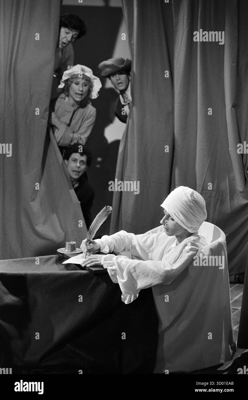 Französische Fernsehsendung „14 Juillet: la révolution francaise, Chantez le moi“, ausgestrahlt am 14. Juli 1984 auf dem Sender Antenne 2, präsentiert von Jean-Francois Kahn. Stockfoto