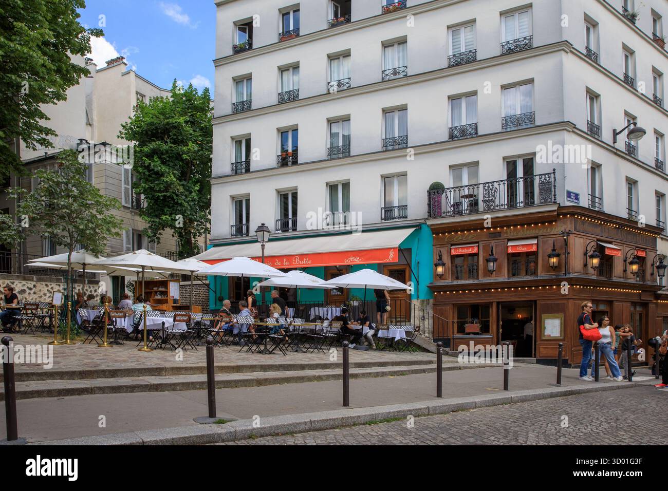 Frankreich, Region Ile de France, Paris 18. Arrondissement, Montmartre, rue des Trois frères, Restaurant Le Relais de la Butte, Stockfoto