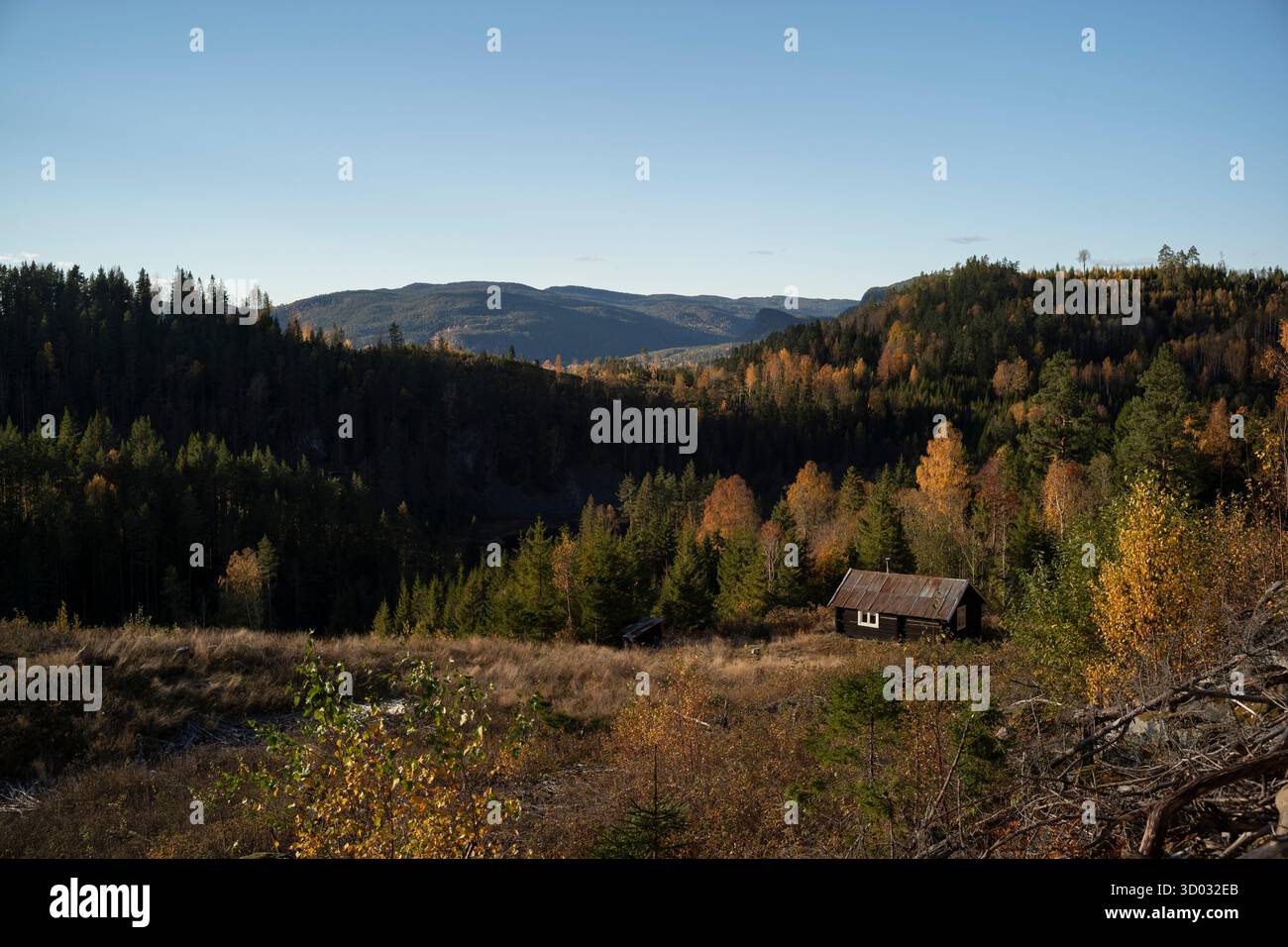 Norwegische Landschaft in den Bergen in der Nähe des Sees Flekkeren im Svanstul-Gebiet von Grönland, Norwegen, Skandinavien Stockfoto