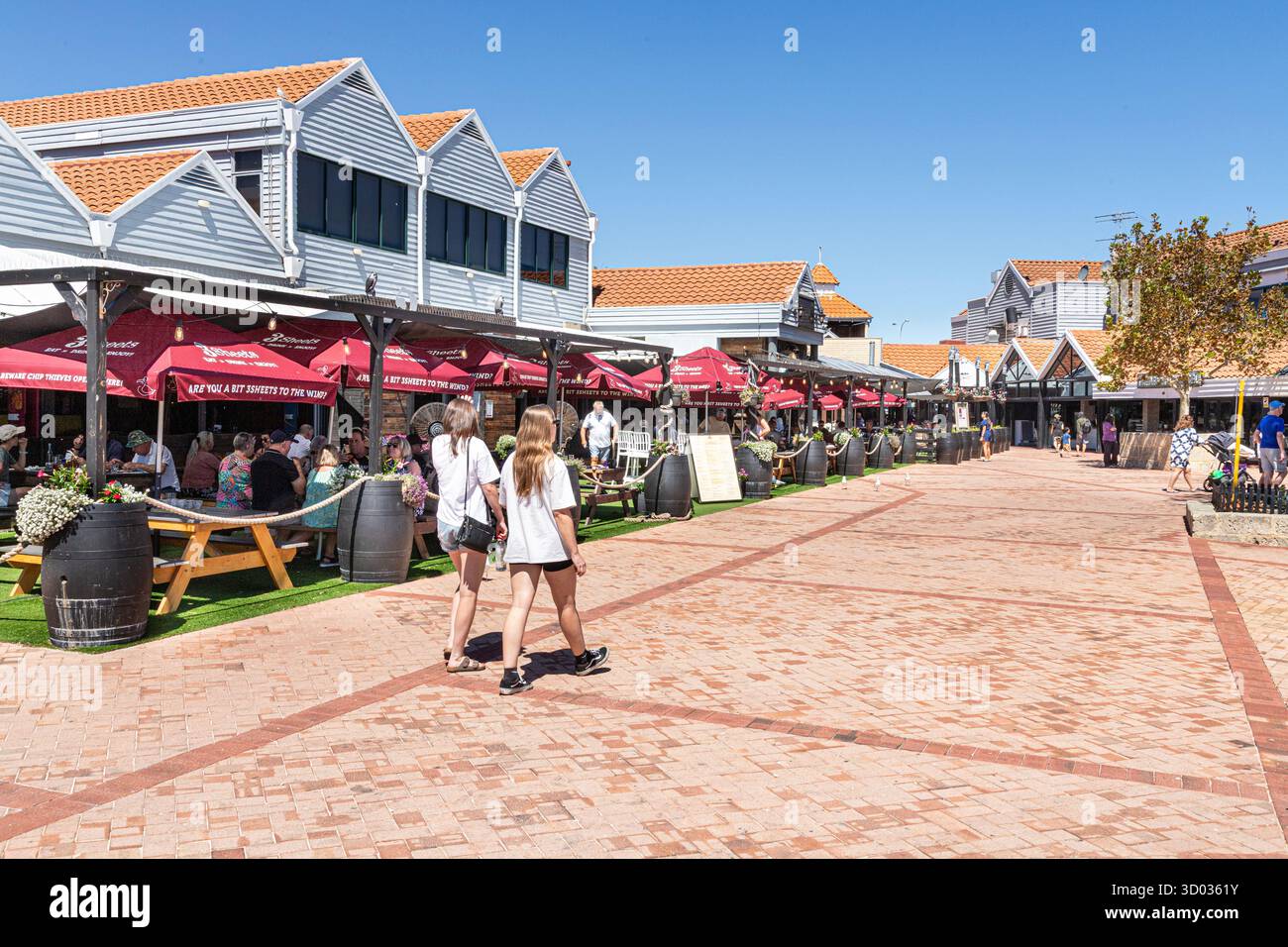 3 Blatt zum Hafen in Hillarys Boardwalk am Hillarys Boat Harbour, Perth, Western Australia, WA, Australien Stockfoto