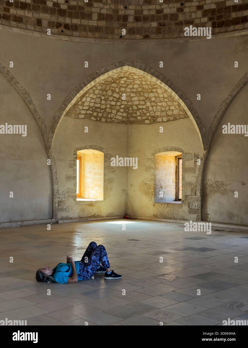 Das Innere der Moschee von Sultan Ibrahim Khan in der Festung Rythymno auf Kreta, Griechenland Stockfoto