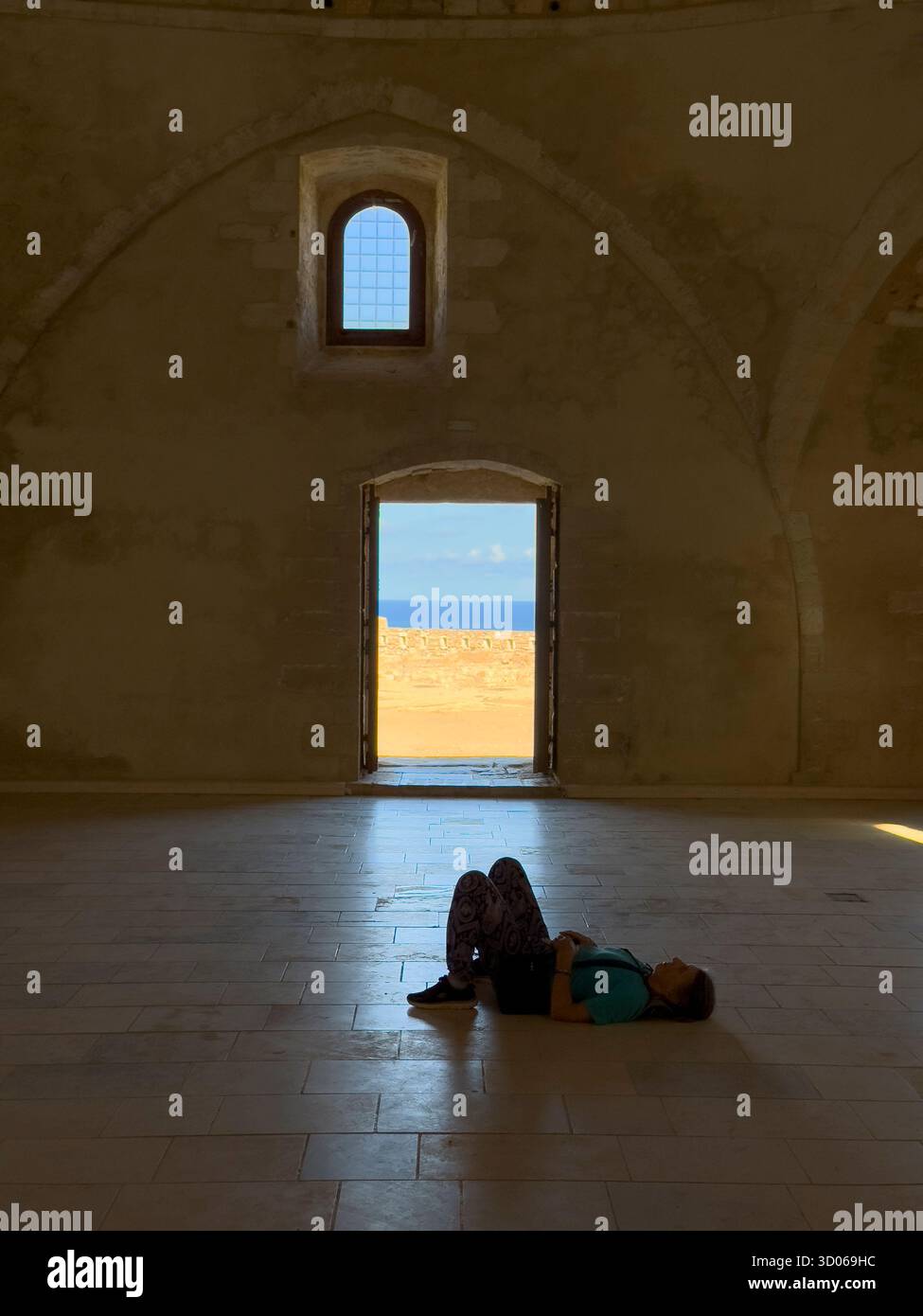 Das Innere der Moschee von Sultan Ibrahim Khan in der Festung Rythymno auf Kreta, Griechenland Stockfoto