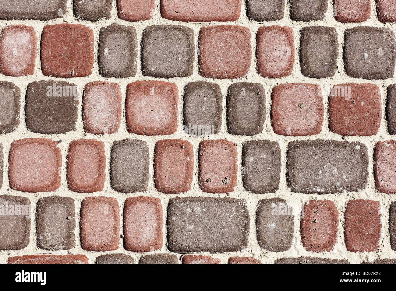 Pflasterstein Ziegel, Textur oder Hintergrund, Steinpflaster Stockfoto