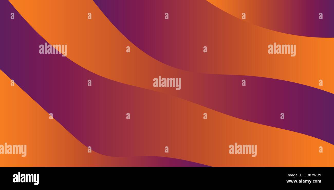 Abstrakter Hintergrund mit fließenden, orange und lila geschwungenen Formen. Stock Vektor