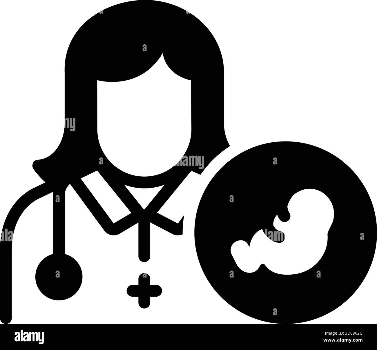 Symbol für Gynäkologen, Gynäkologie Stock Vektor