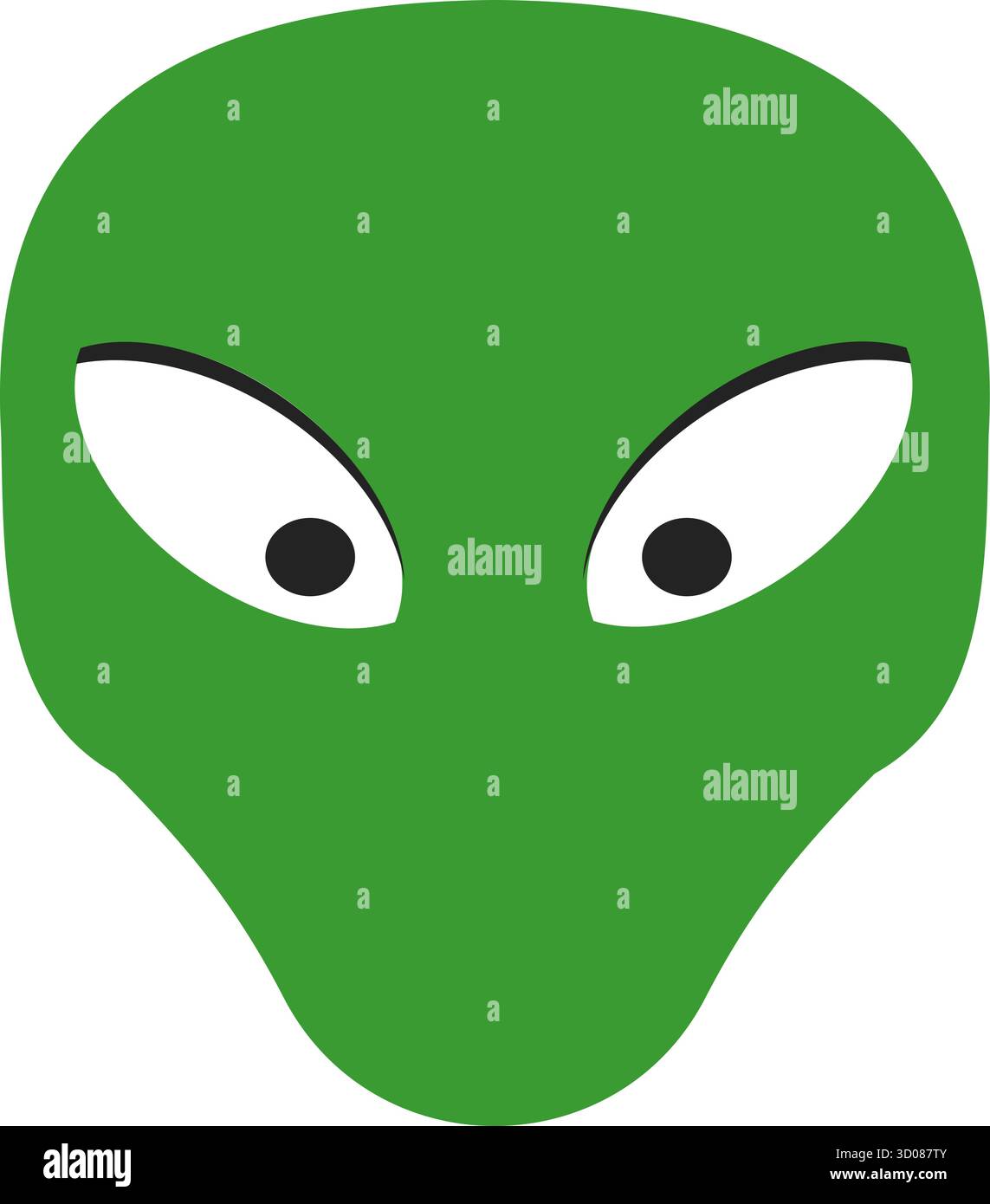 Alien-Gesichtsbilder auf weißem Hintergrund. Stock Vektor