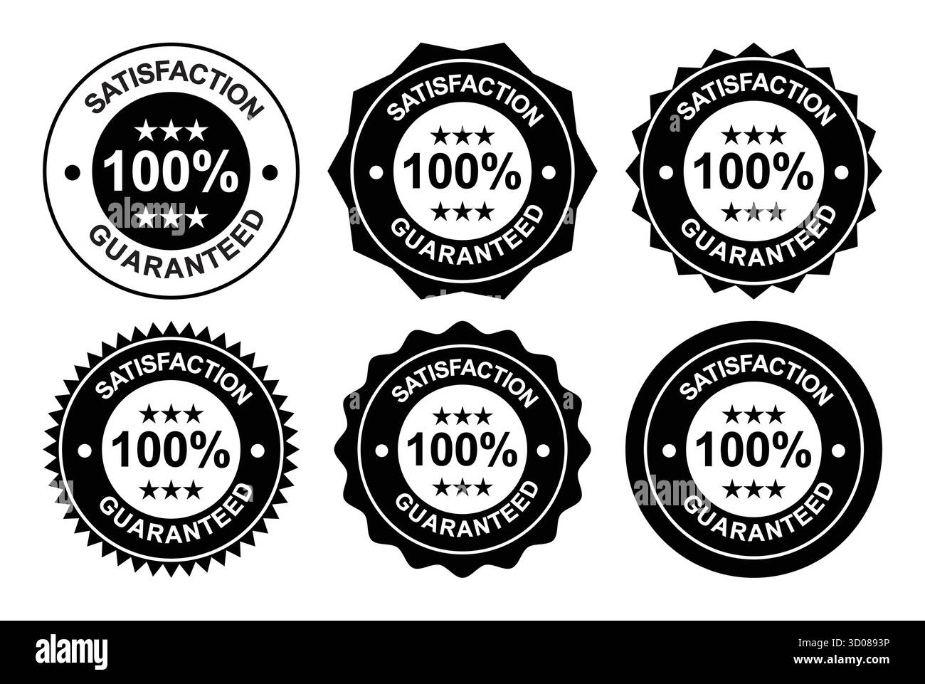Siegel mit garantierter Zufriedenheit für Kundenvertrauen und Produktzuverlässigkeit Stock Vektor