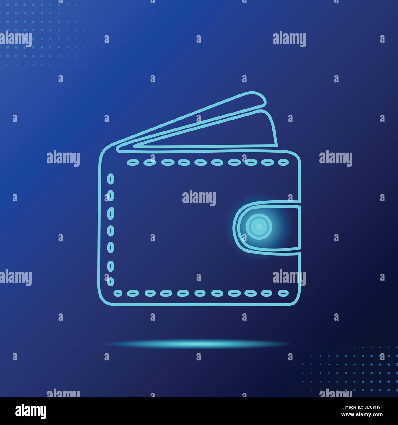 Kopfhörer mit Mikrofonsymbol, Symbol für Kommunikation und Gaming mit Kundensupport, moderner blauer Leuchteffekt im Hintergrund Stock Vektor