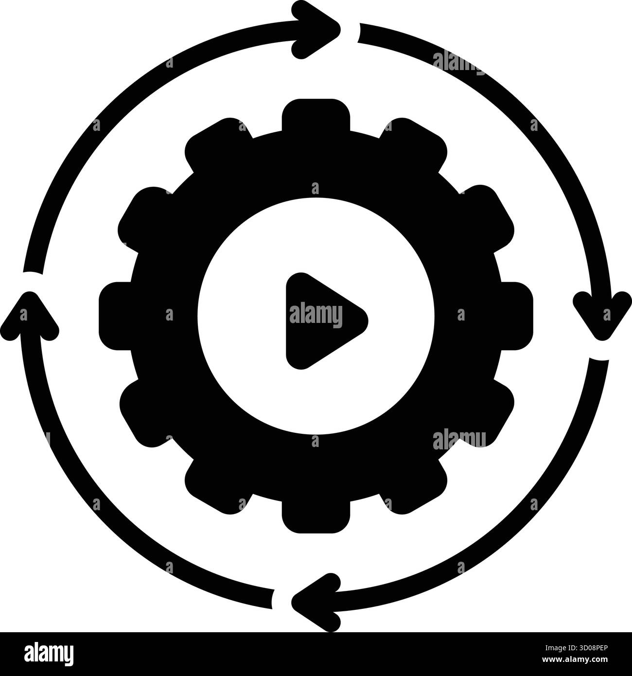 Symbol für Prozessautomatisierung, Prozess Stock Vektor