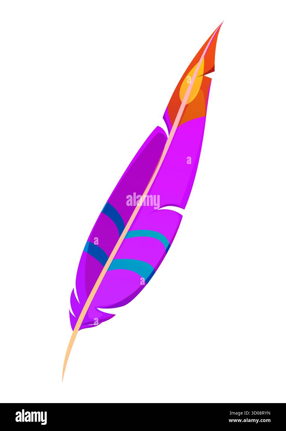 Barranquilla kolumbianische Karnevalsferien lila Feder. Kolumbianische Barranquilla-Feier Objekt, Kolumbien ethnischen Karneval isolierte Vektor-lila Feder. Lateinamerikanisches Weihnachtsaccessoire oder Dekor Stock Vektor