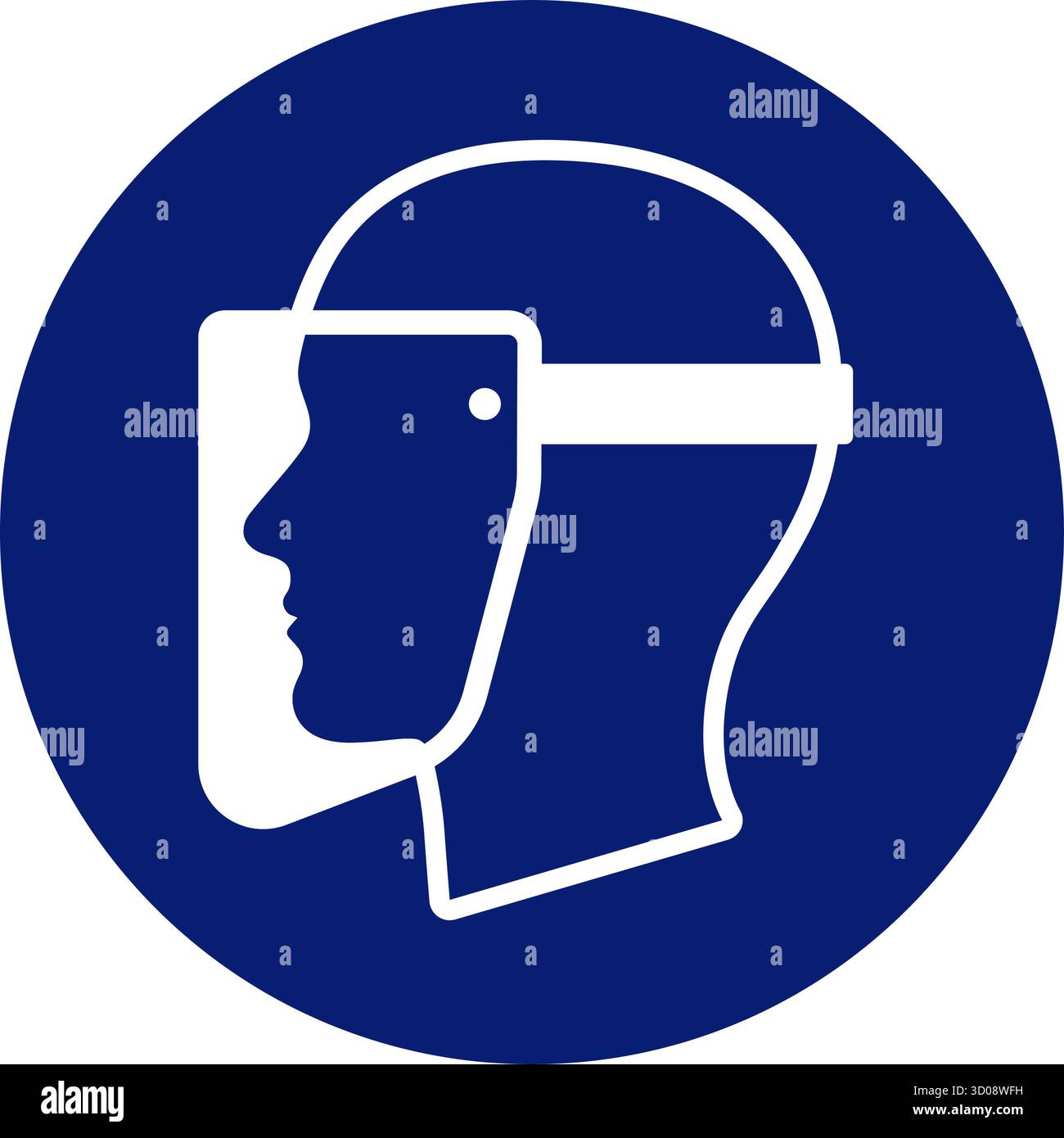 Klassischer Augenschutz Schutz erforderlich Warnung Achtung Gefahrenzeichen im blauen Kreis Symbol Vektor isoliert auf transparentem Hintergrund Stock Vektor