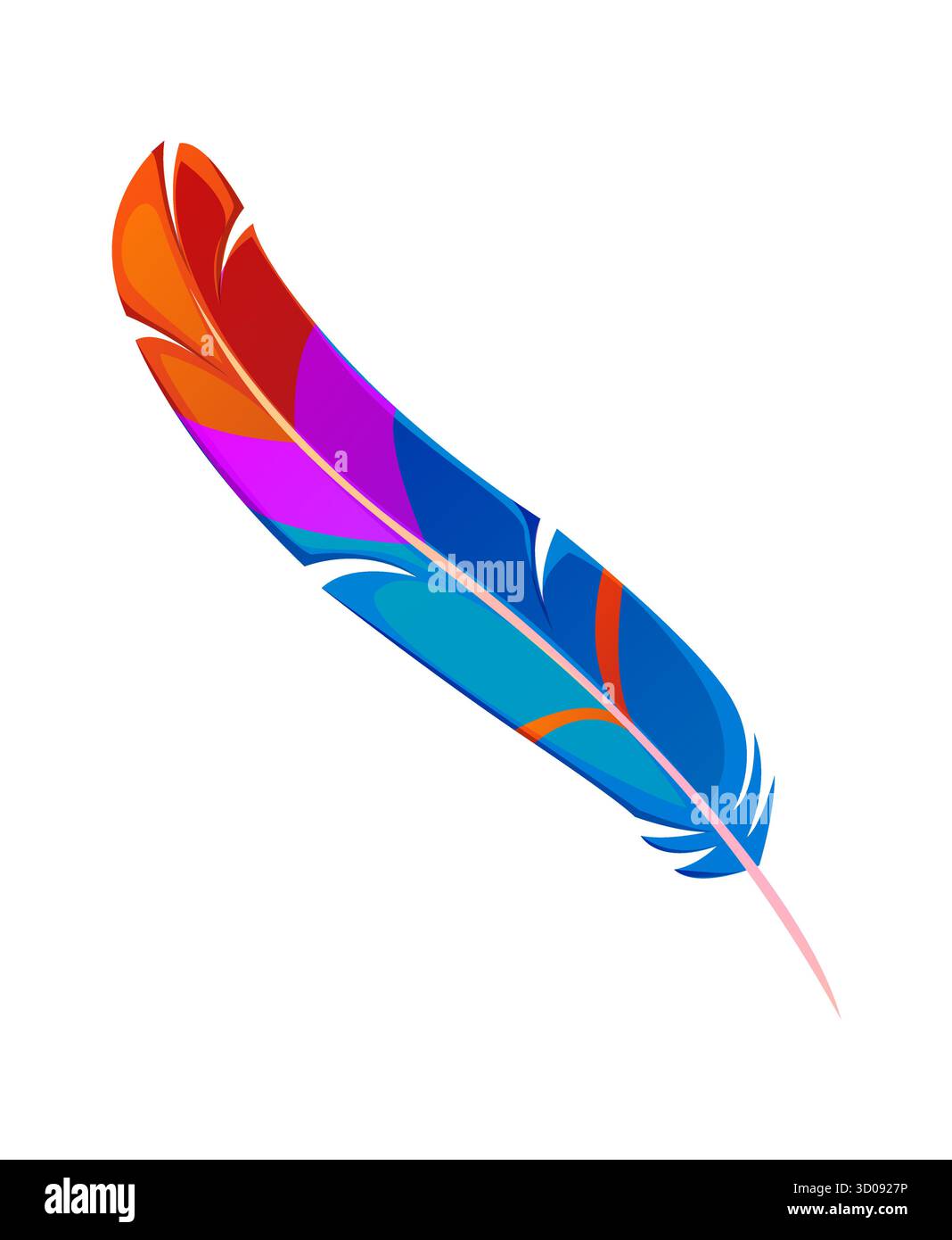 Barranquilla Kolumbien Karnevalsfeiertag bunte Feder. Kolumbianische Barranquilla-Feier-Artikel, kolumbianische ethnische Festival isolierte Vektor-Accessoire. Lateinamerikanischer Karneval farbenfrohe Feder oder Objekt Stock Vektor