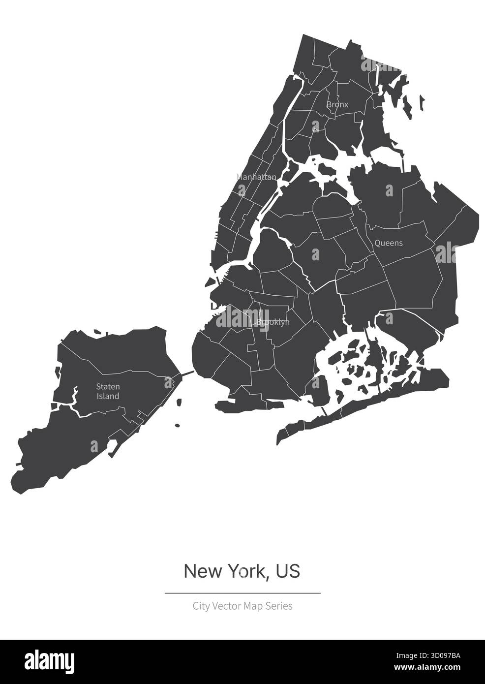 Karte von New york. Vektorkarte der Stadt in den USA. Stock Vektor