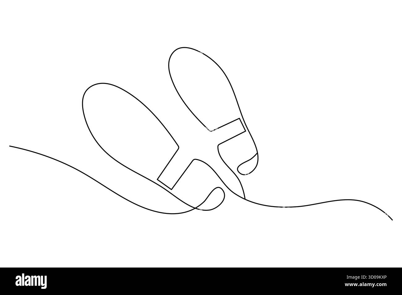 Schuhe Symbol durchgehende einzeilige Zeichnung minimalistischer Umrissvektor Illustration Stock Vektor